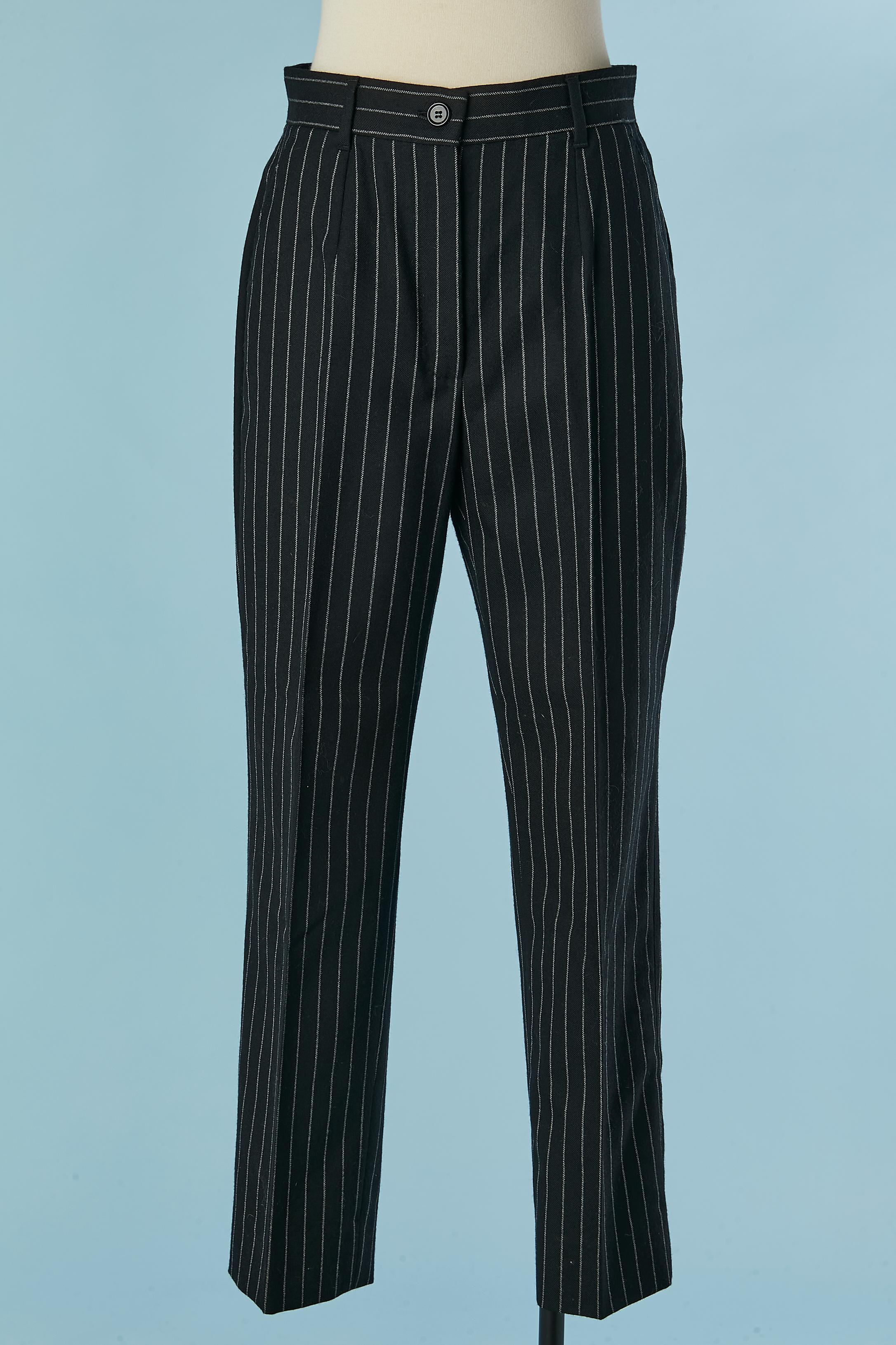 Black and white pin-striped trousers-suit Dolce & Gabbana  3