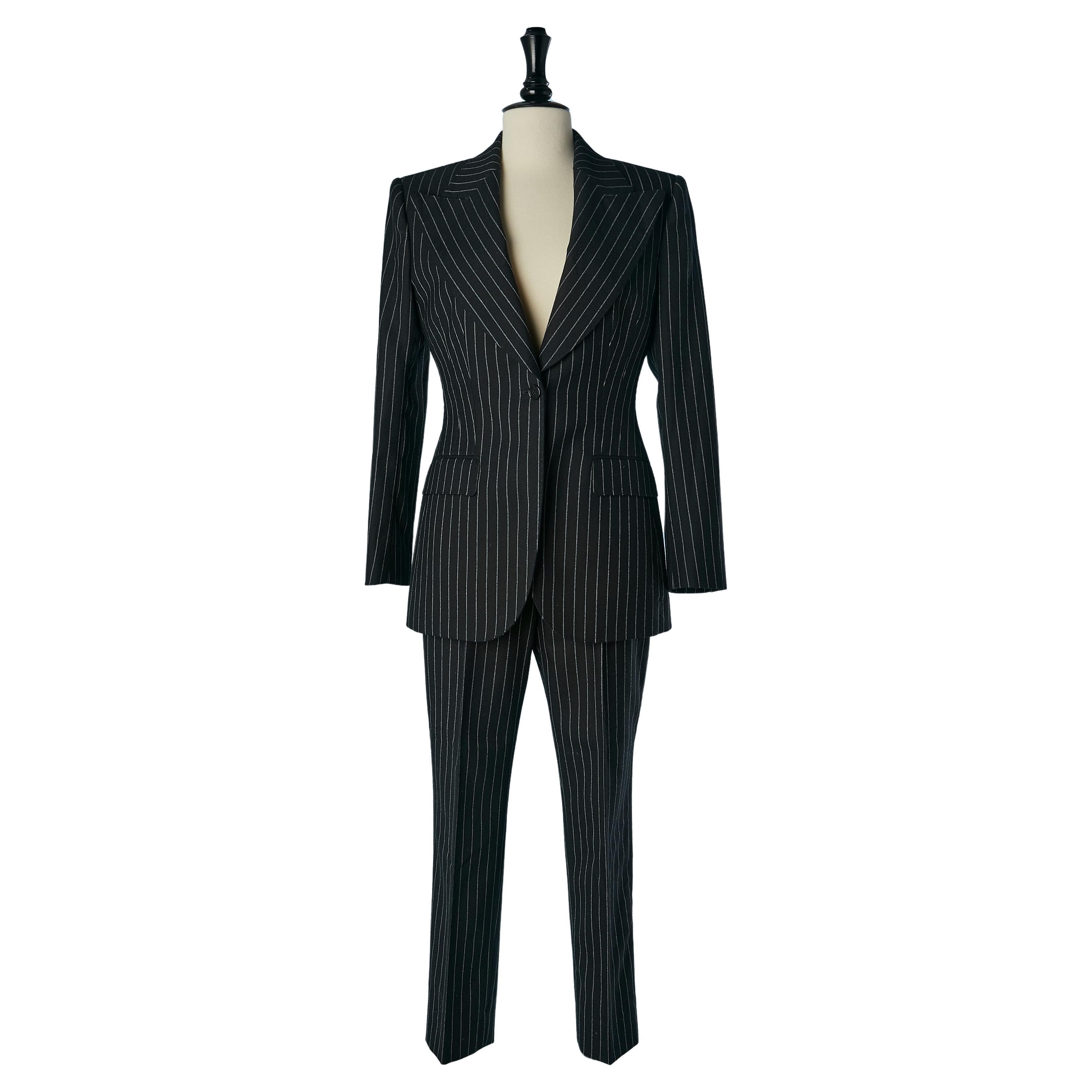 Black and white pin-striped trousers-suit Dolce & Gabbana 