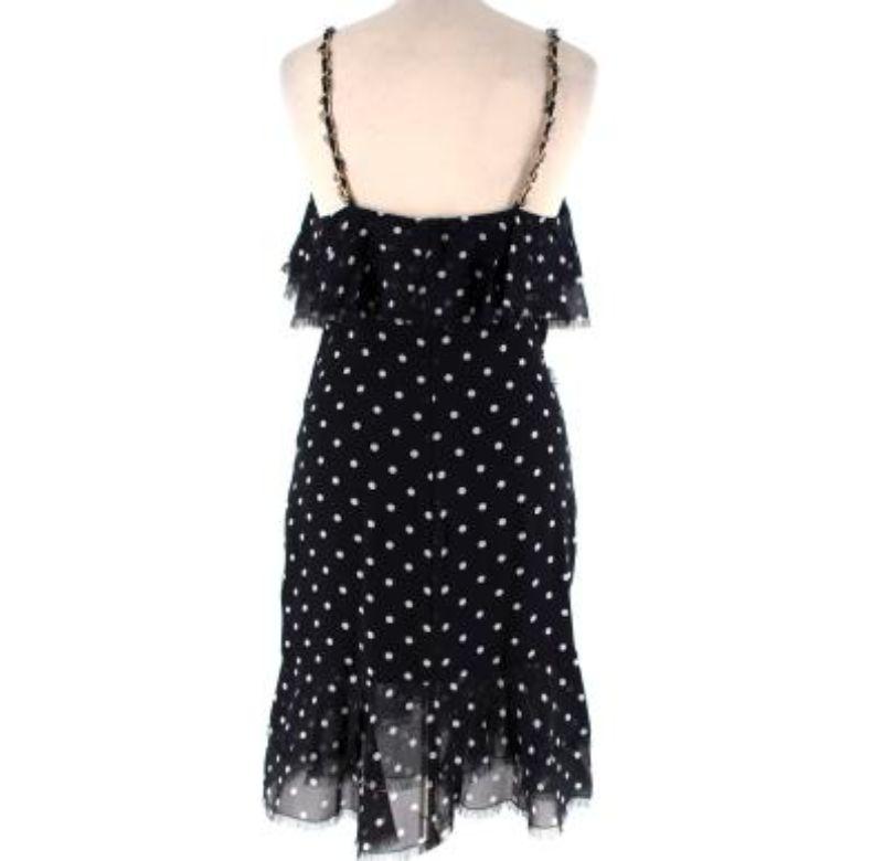Black and White Polka-dot Dress with Chain Straps In Excellent Condition For Sale In London, GB