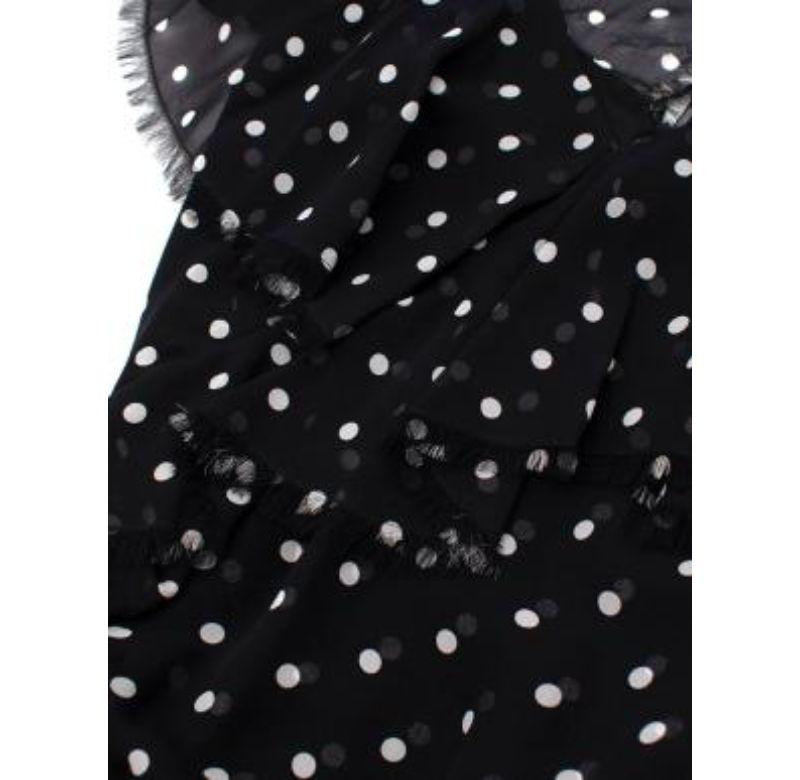 Black and White Polka-dot Dress with Chain Straps For Sale 1
