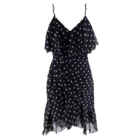 Black and White Polka-dot Dress with Chain Straps For Sale