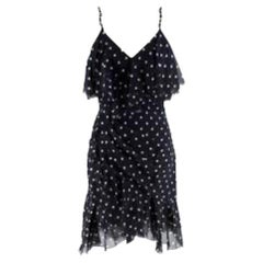 Black and White Polka-dot Dress with Chain Straps