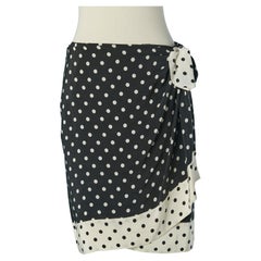 Vintage Black and white Polka dot print wrap dress EMANUEL by EMANUEL UNGARO