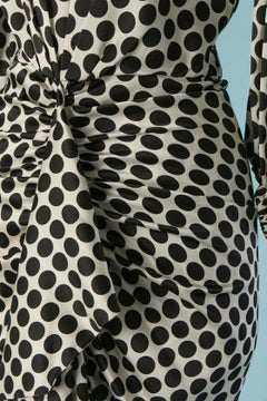 Black and white Polka dot silk cocktail dress ALEXANDRE VAUTHIER