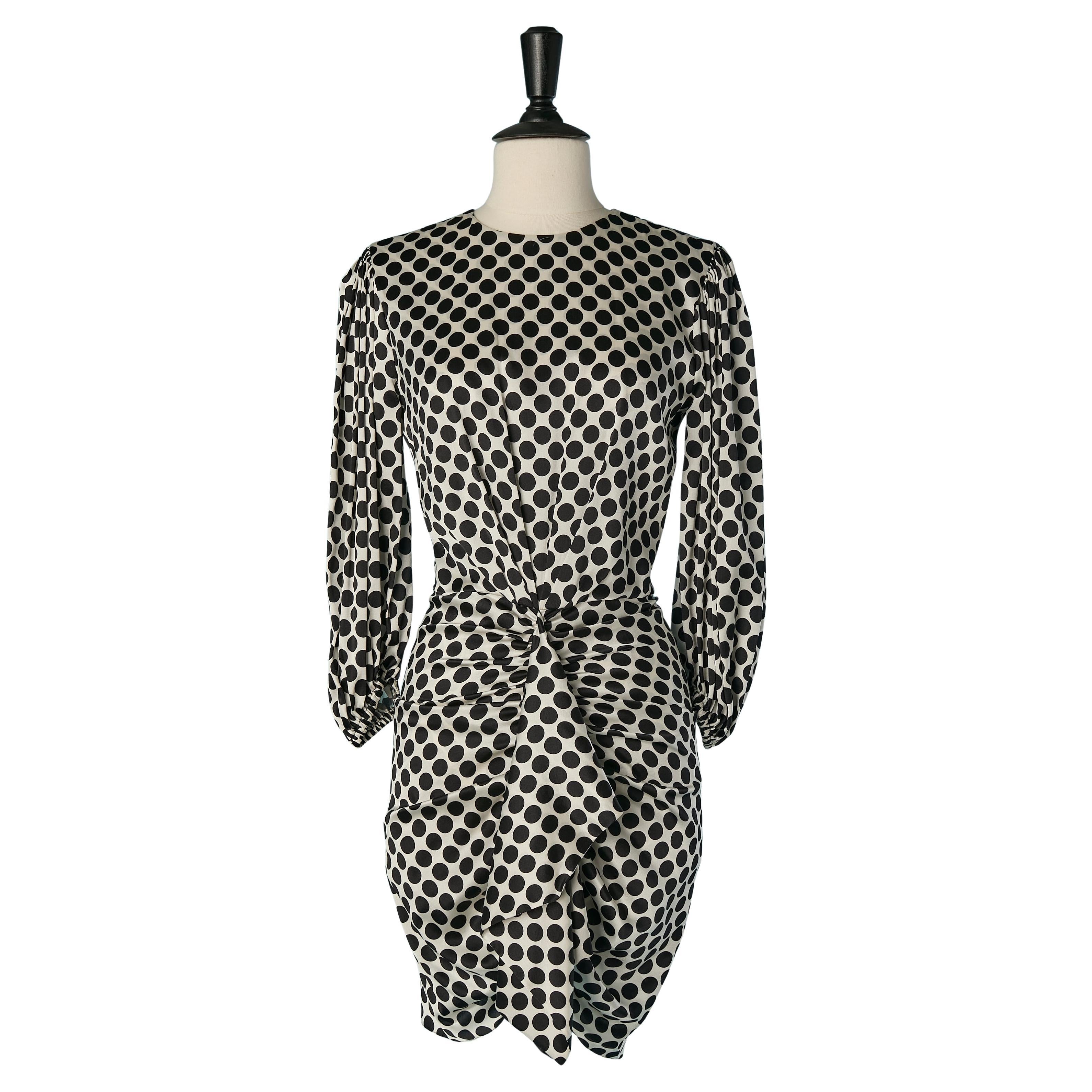 Black and white Polka dot silk cocktail dress ALEXANDRE VAUTHIER