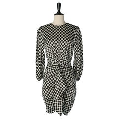 Black and white Polka dot silk cocktail dress ALEXANDRE VAUTHIER