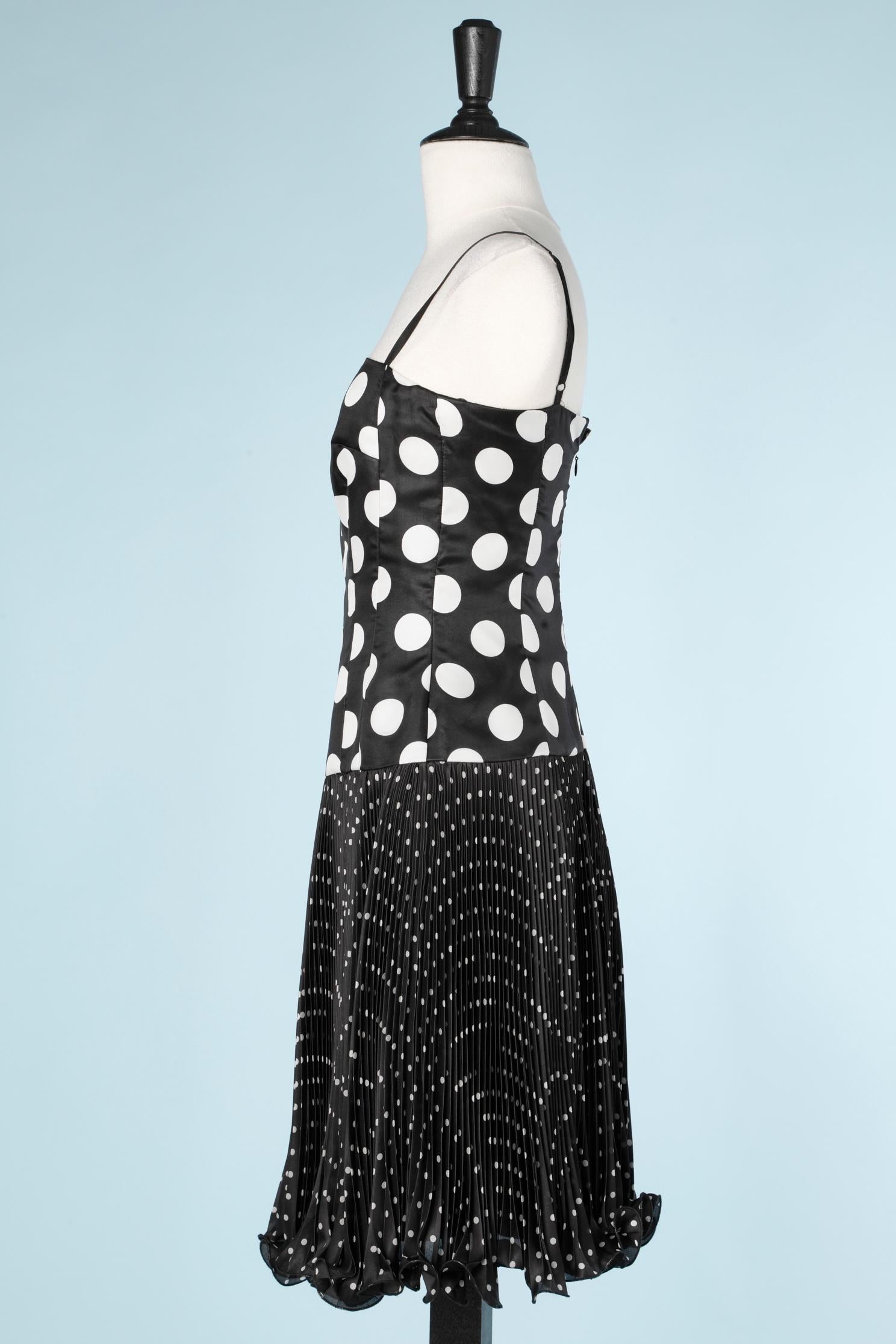 Women's Black and white Polka-dots silk cocktail dress Luisa Spagnoli For Sale