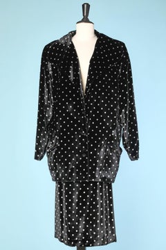 Black and white polka dots silk velvet ensemble Ungaro Solo Dona