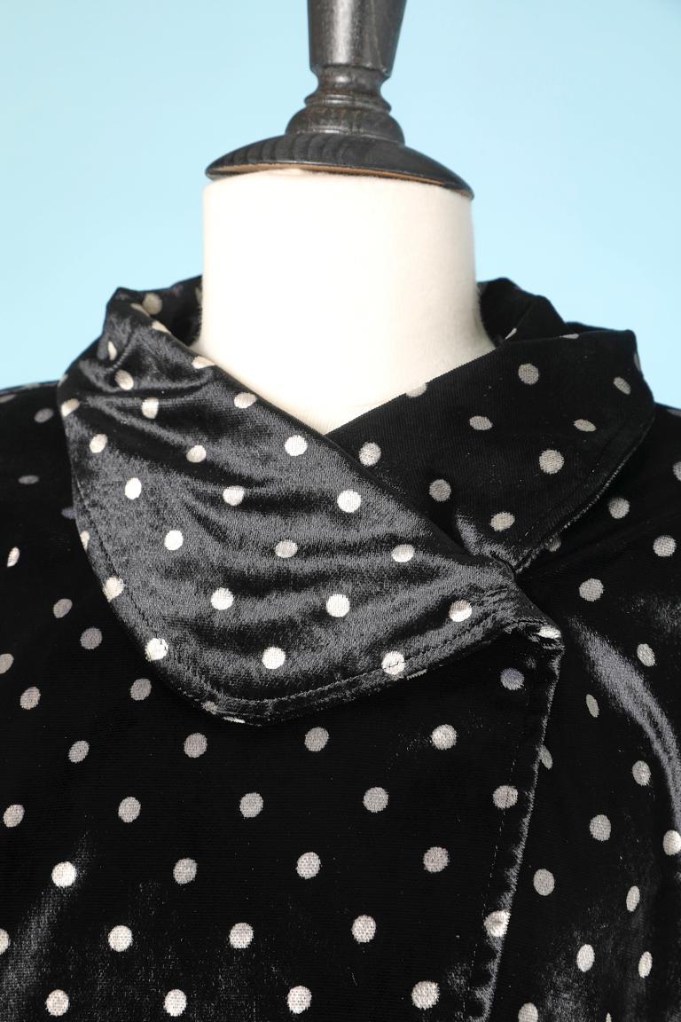 Black and white polka dots silk velvet ensemble Ungaro Solo Dona  In Excellent Condition For Sale In Saint-Ouen-Sur-Seine, FR