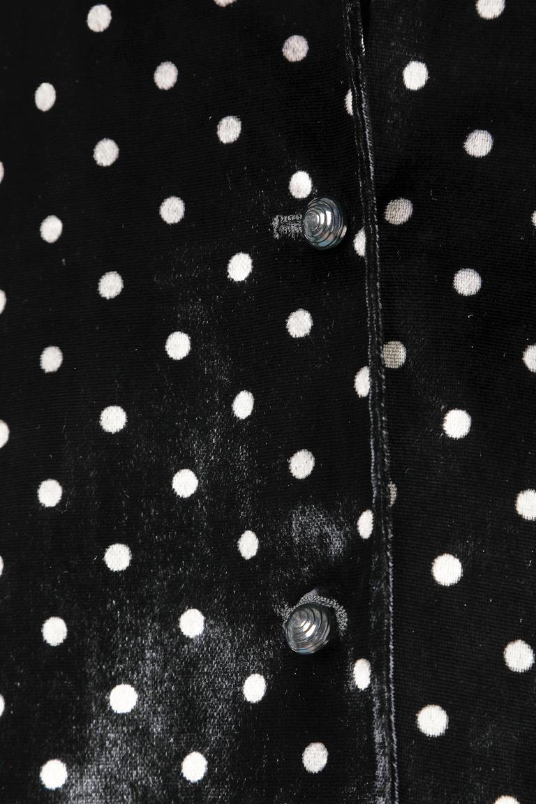 Black and white polka dots silk velvet ensemble Ungaro Solo Dona  For Sale 1