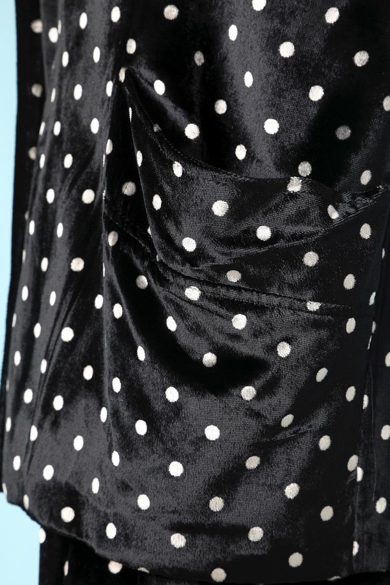 Black and white polka dots silk velvet ensemble Ungaro Solo Dona  For Sale 2