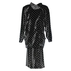Black and white polka dots silk velvet ensemble Ungaro Solo Dona