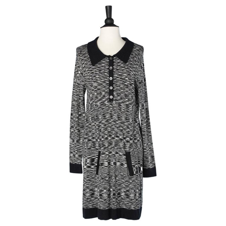 Black and white polo knit dress Missoni For Sale at 1stDibs Black and white polo knit dress Missoni For Sale at 1stDibs