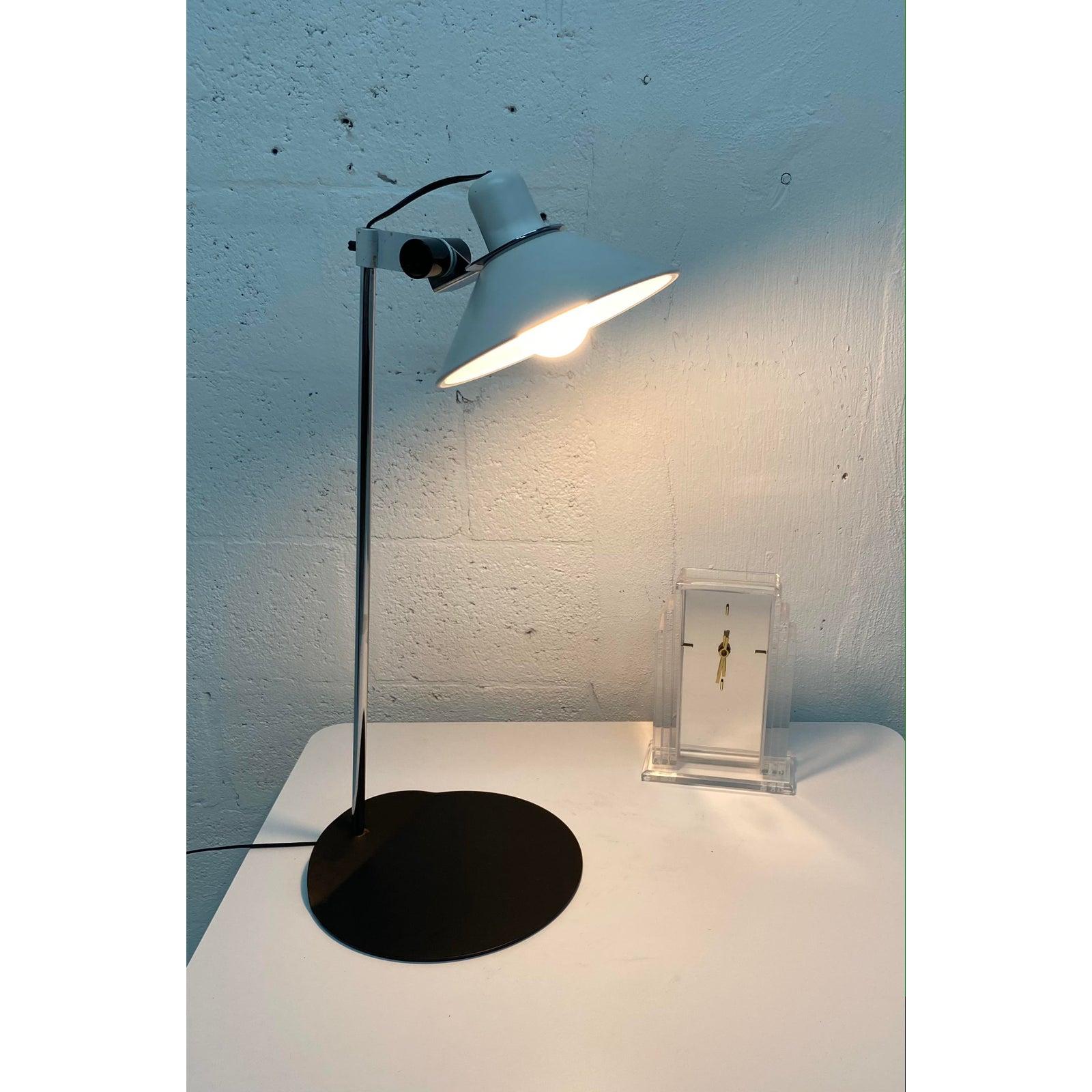 Steel Black and White Postmodern Table of Desk Lamp For Sale