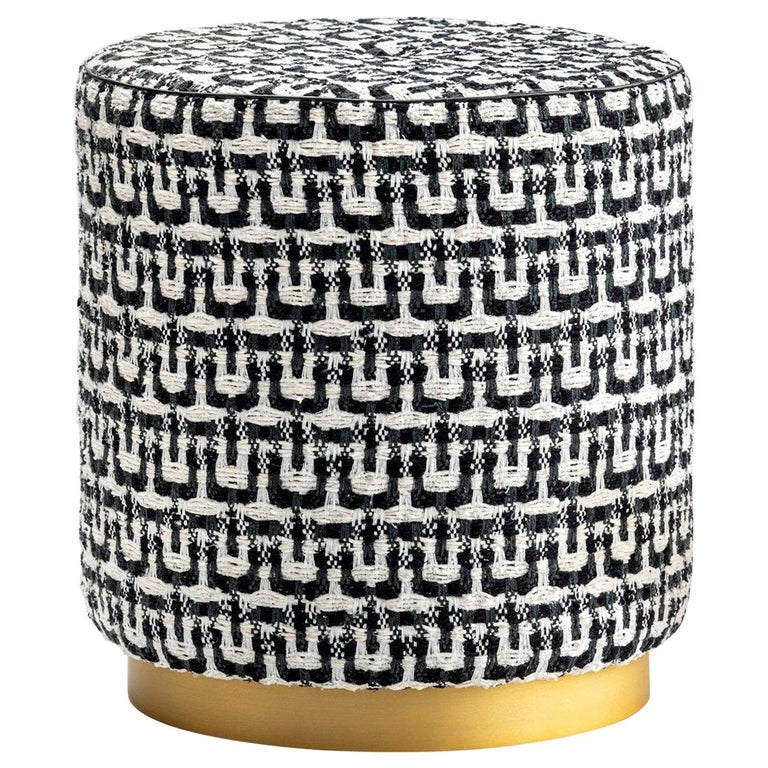 Black and White Pouf For Sale at 1stDibs | black and white ottoman, black  and white pouf ottoman, pouf black and white