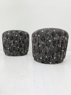 Black and White Pouf Ottoman