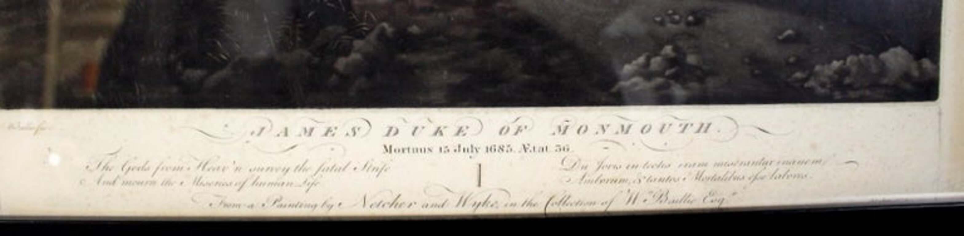 Schwarzer und weißer Druck, „James Duke of Monmouth“ (Schwedisch) im Angebot