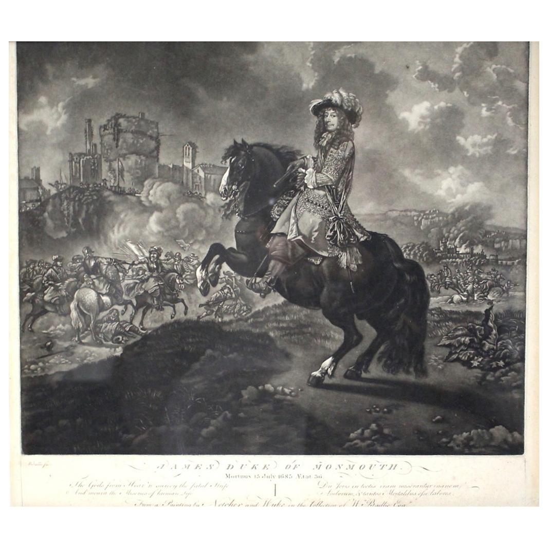 Black and White Print, "James Duke of Monmouth" For Sale