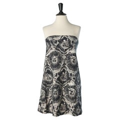 Black and white printed bustier dress CHRISTIAN DIOR