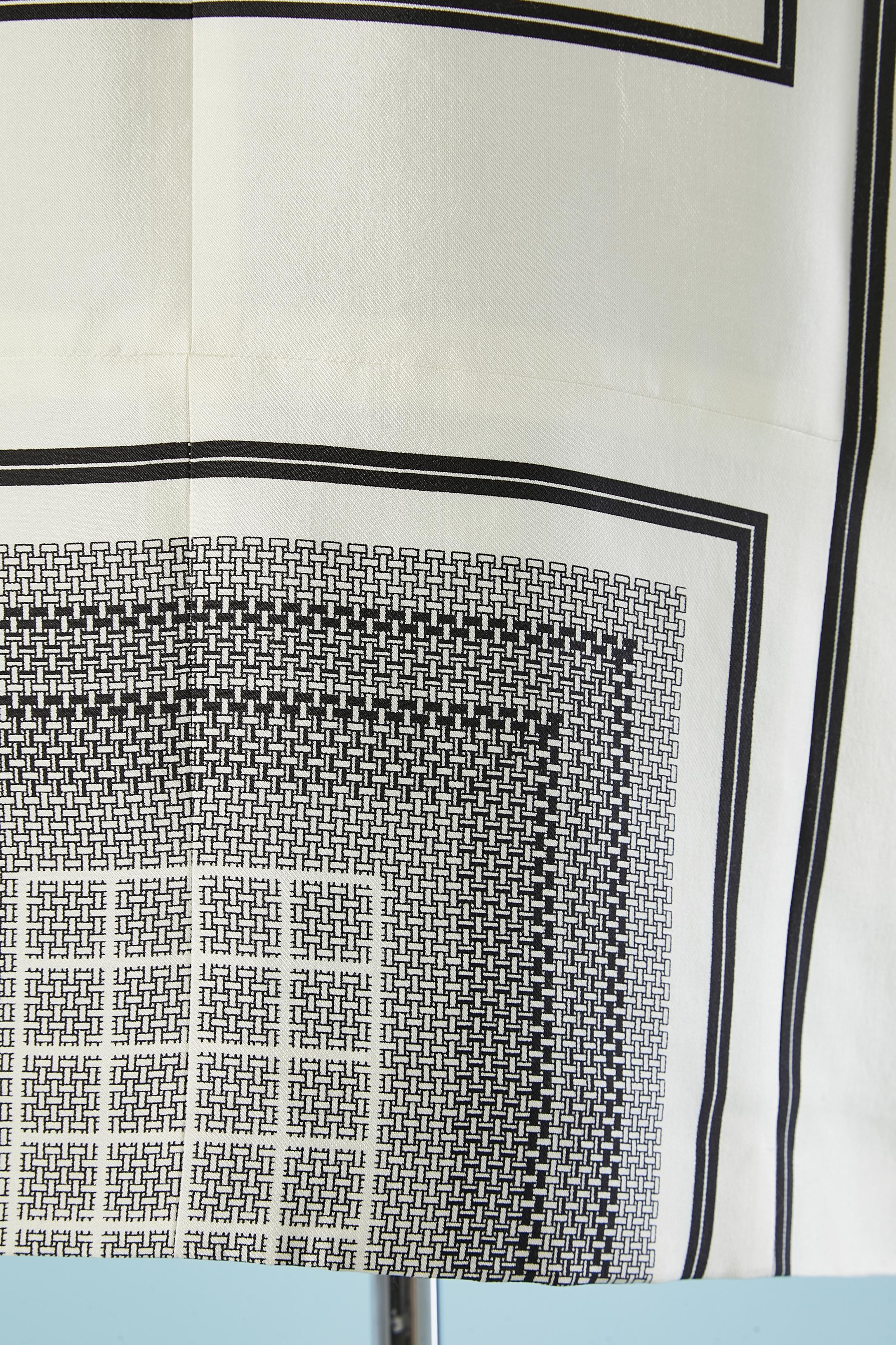 Black and white printed silk dress Celine par Phoebe Philo In Excellent Condition In Saint-Ouen-Sur-Seine, FR