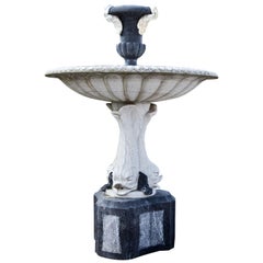 Black and White Renaissance-Style Marble Fountain, Italy, circa 21st Century