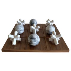 Black and White Resin and Wood Tic Tac Toe by Paola Valle