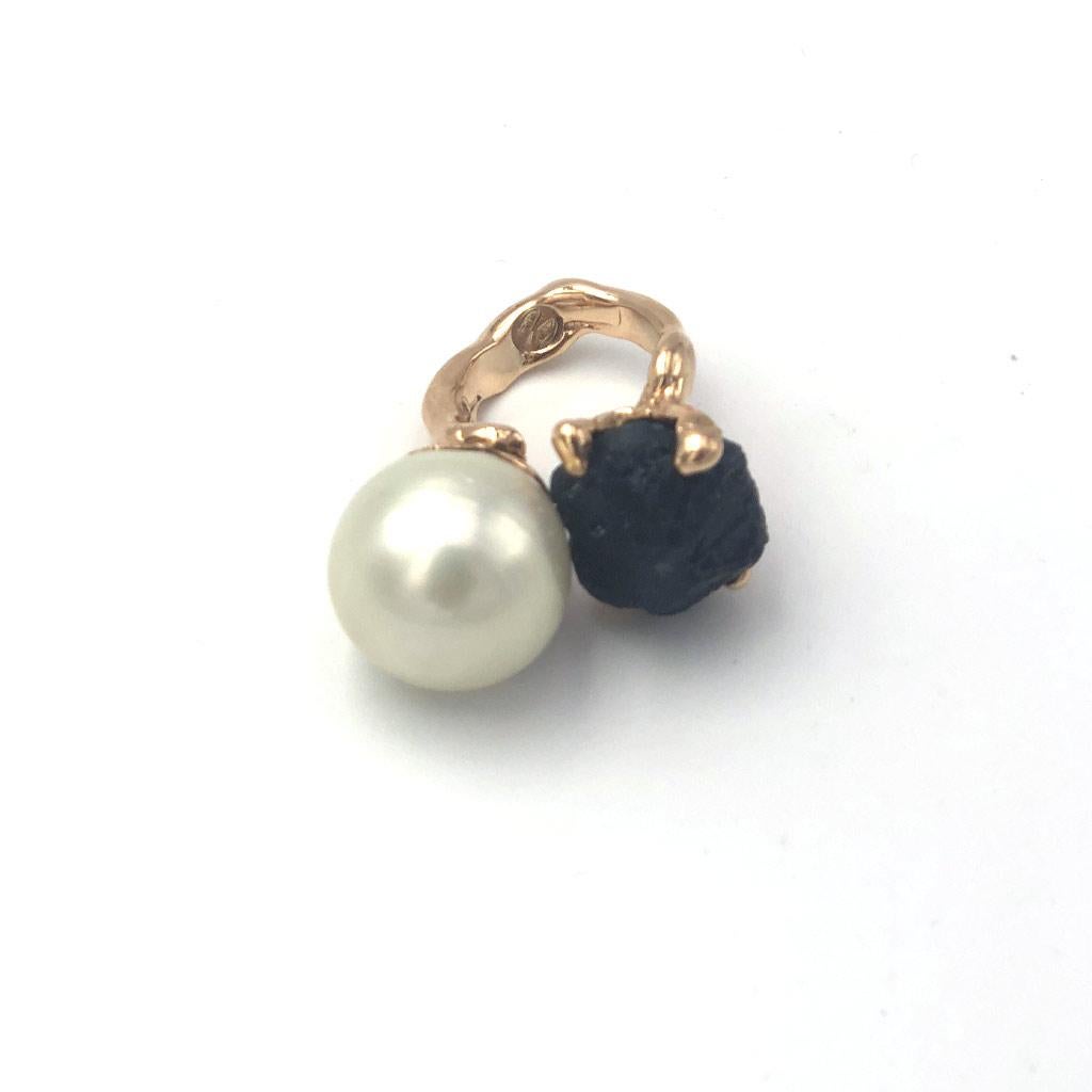 Modern Lucifer Vir Honestus Pearl Ring in 18K Rose Gold  For Sale