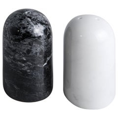 Black and White Rounded Salt and Pepper Set
