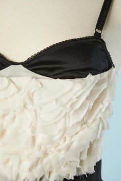 Black and white ruffles cocktail dress with apparent  bra D&G Dolce & Gabbana