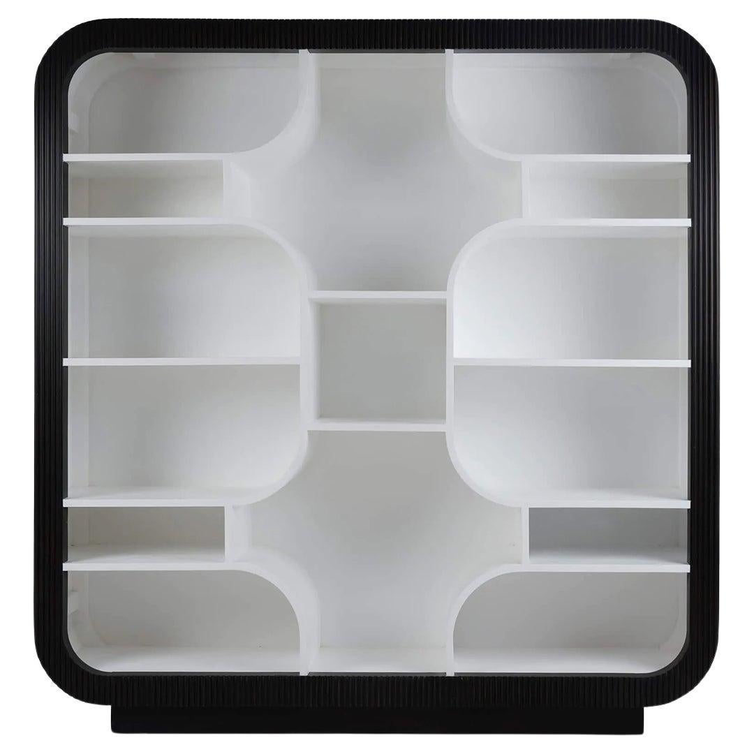 Black and White Scandinavian Modern Open Bookshelf