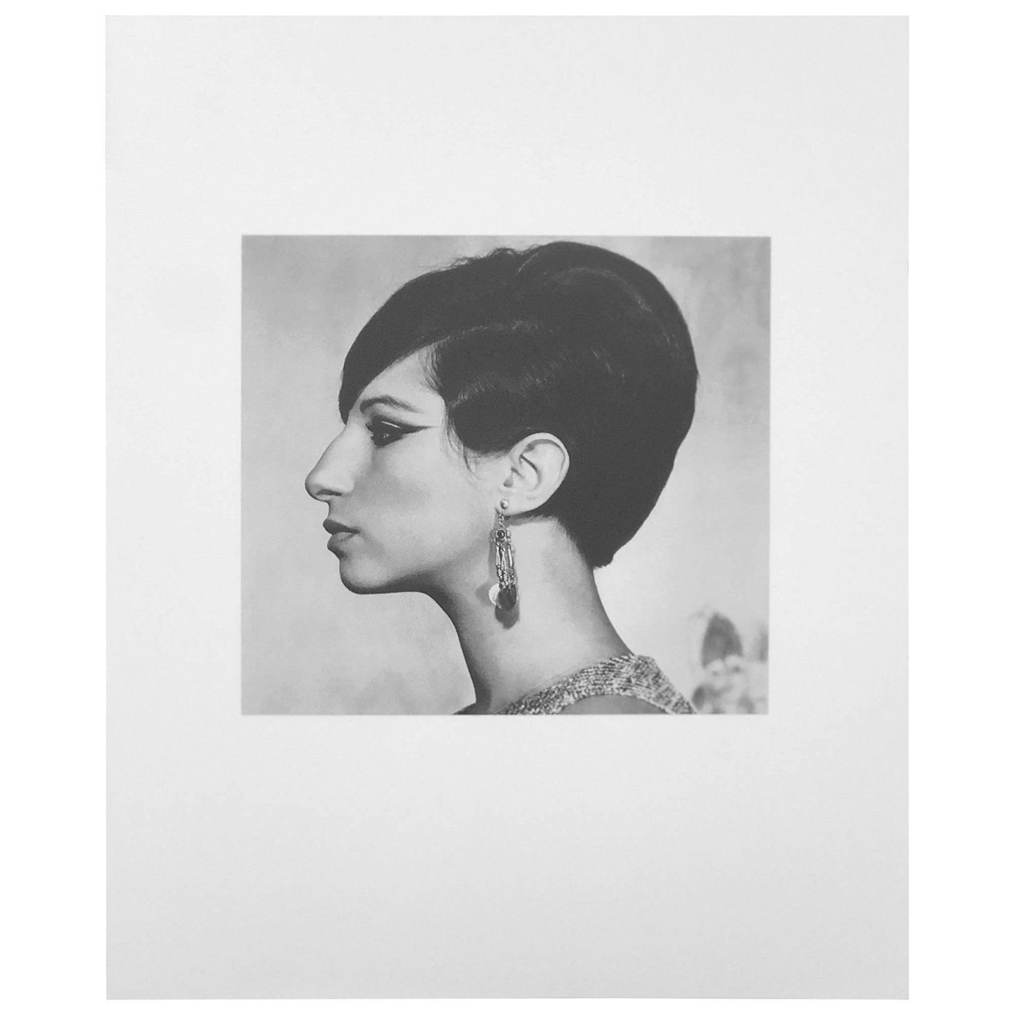 Black and White Sheet Fed Gravure Photo Philippe Halsman, Barbra Streisand 1970s For Sale