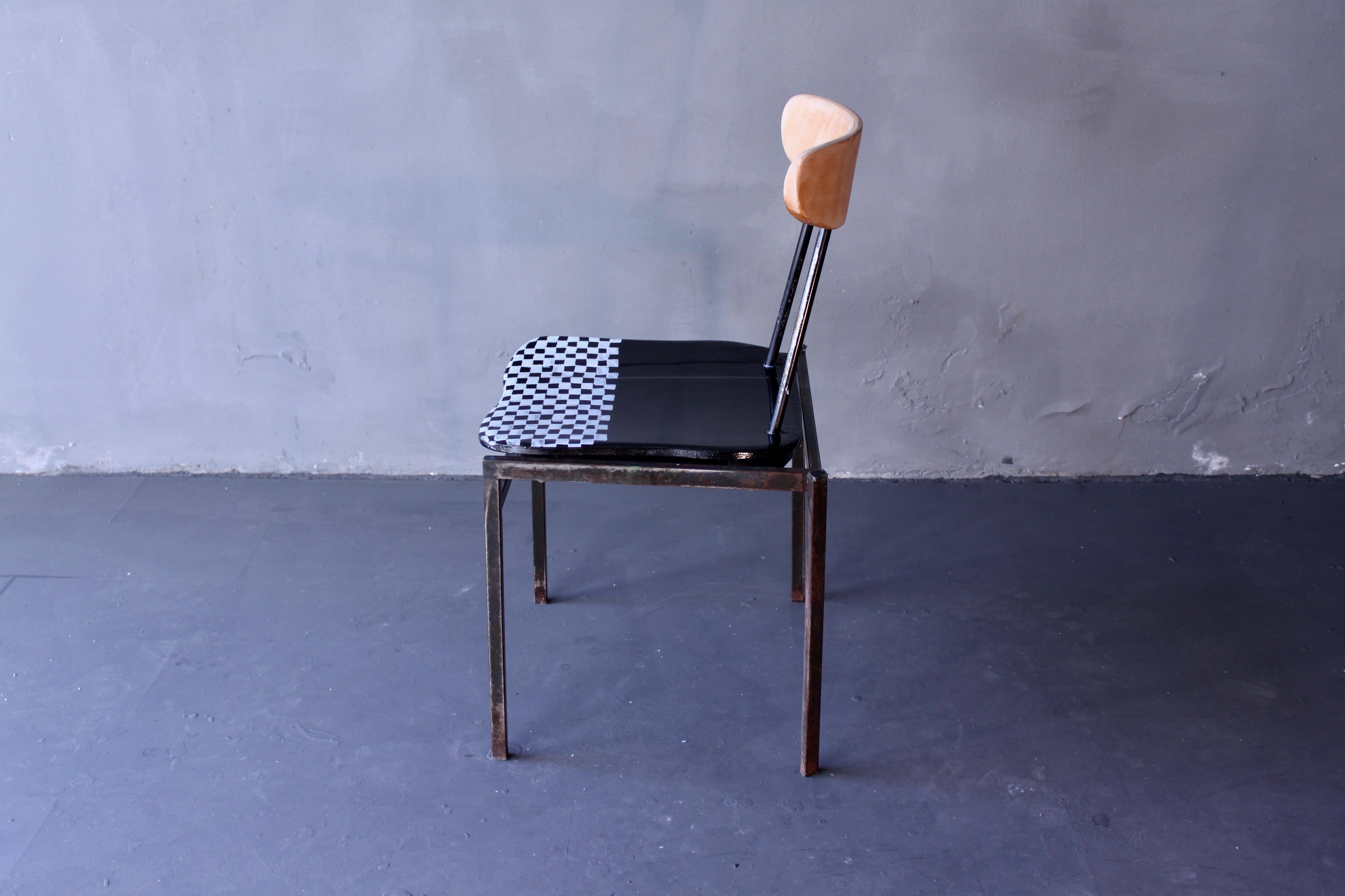 Black and White Side or Desk Chair by Atelier Staab Entitled 