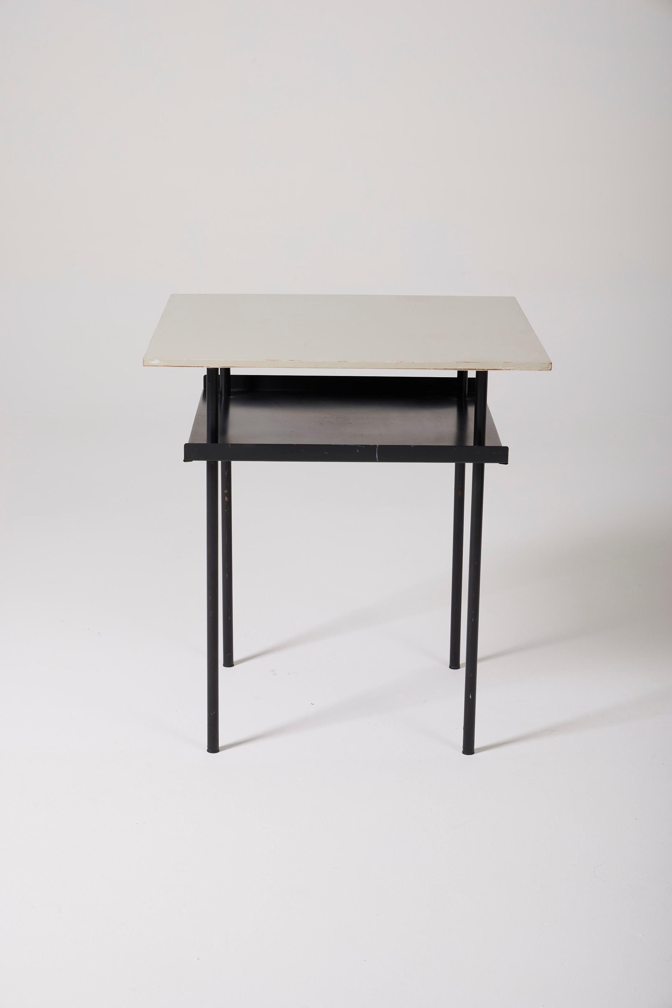  Black and white side table by Wim Rietveld In Good Condition For Sale In PARIS, FR