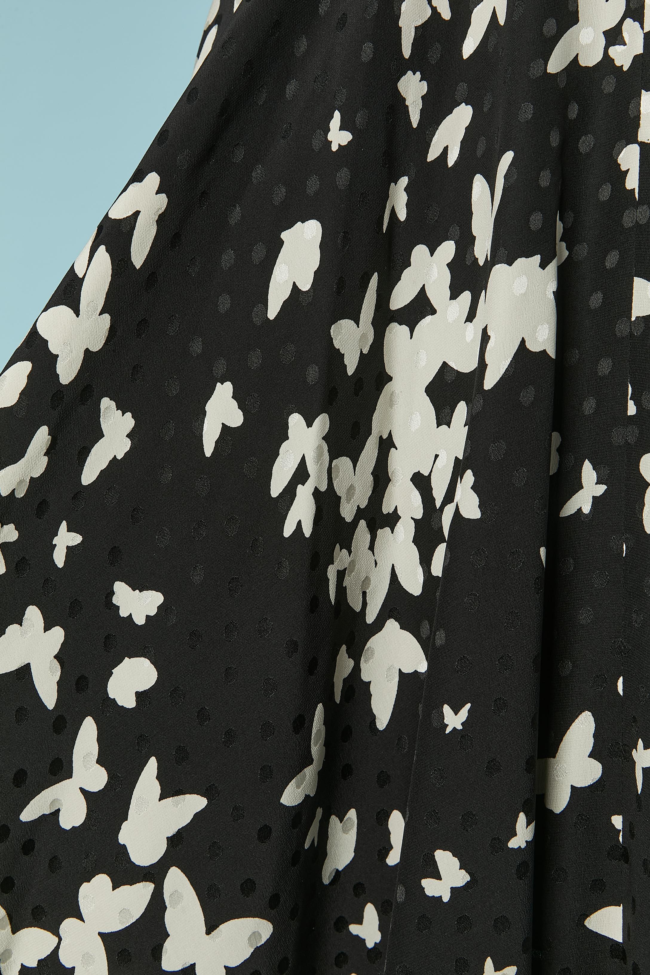 Giacca e abito in seta jacquard stampata bianca e nera Daniel Roland in vendita 6