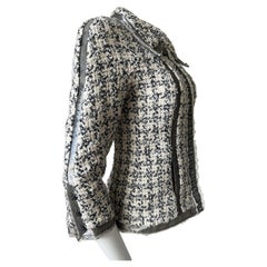 Black and White Silk Pasementerie Strips Chanel Jacket 2009