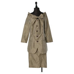 Black and white silk Vichy jacket and skirt ensemble JEAN - PAUL GAULTIER