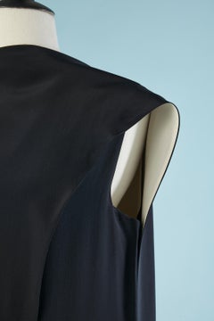 Black and white silk wrap cocktail dress Céline