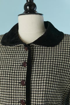 Black and white skirt suit with Pied de Poule pattern UNGARO PARALLÈLE