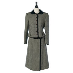 Black and white skirt suit with Pied de Poule pattern UNGARO PARALLÈLE