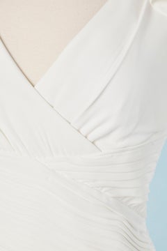 Black and white sleeveless cocktail dress with pleated waist Luisa Spagnoli