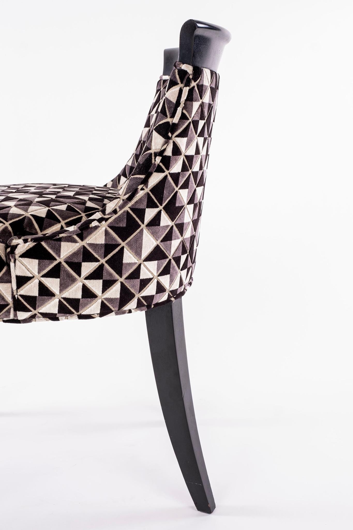 Modern Black and White Slipper Chair For Sale