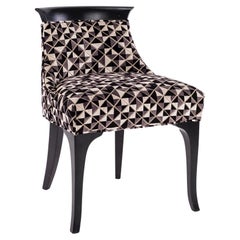 Slipper-Stuhl in Schwarz und Weiß