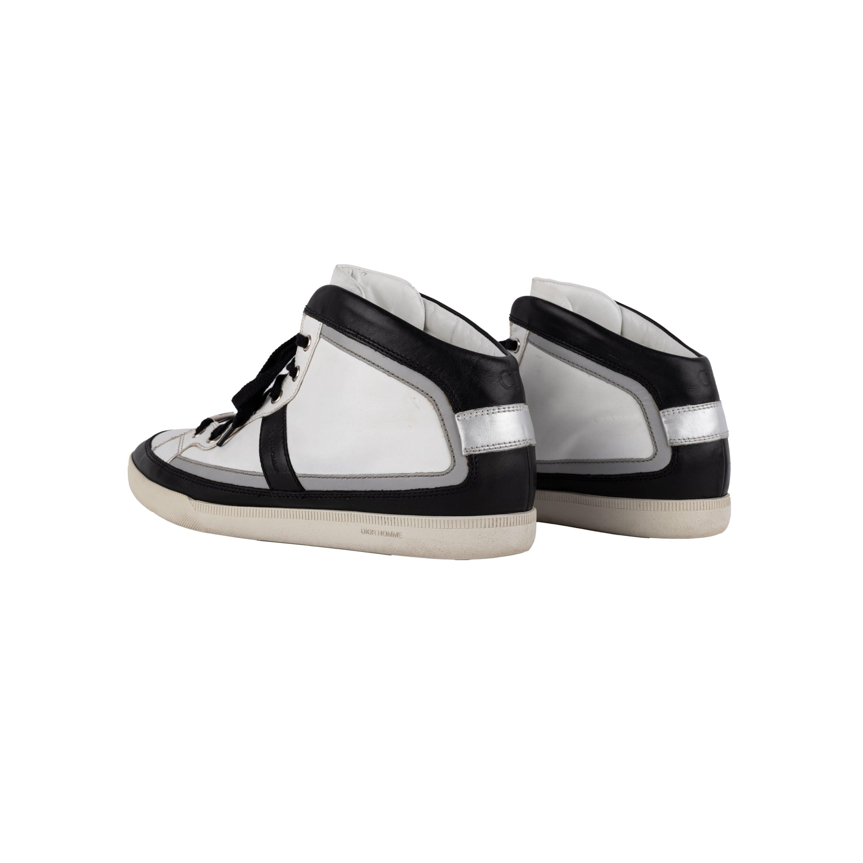 Christian Dior Menswear, black and white sneakers shoes. High:9; High sole:2;