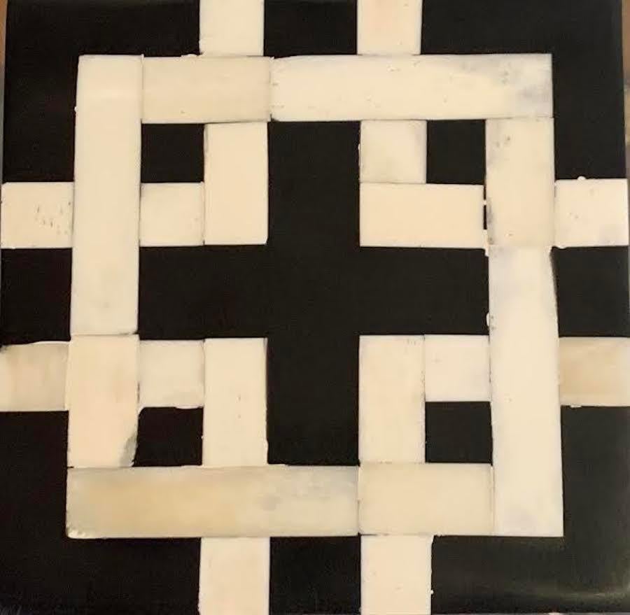 Black and White Square Bone Inlay Box, India, Contemporary In New Condition In New York, NY