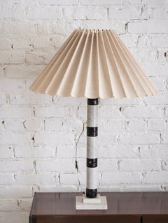 Black and White Stacked Marble Table Lamp