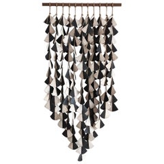 Black and White Stoneware Shell Curtain by MQuan Studio