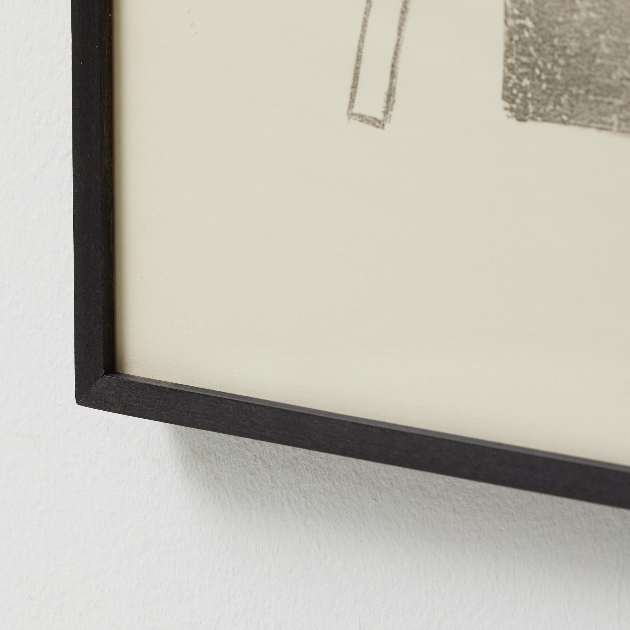 Schwarz-weiße Suprematistische Lithographie von Vastian - Signiert & gerahmt im Angebot 7