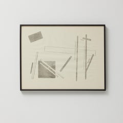 Black and White Suprematist Lithograph by Vastian – Signed & Framed