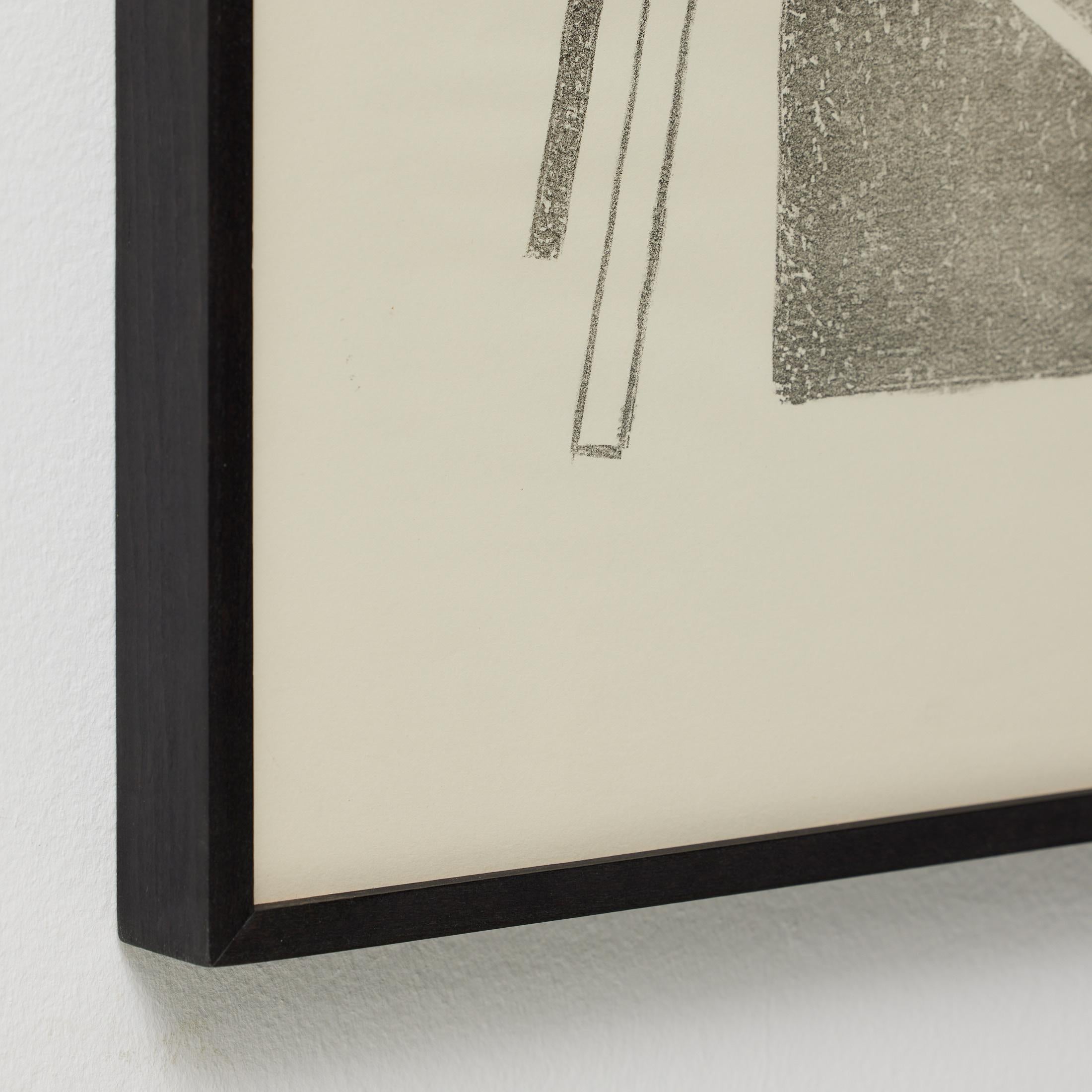 Schwarz-weiße Suprematistische Lithographie von Vastian - Signiert & gerahmt (21. Jahrhundert und zeitgenössisch) im Angebot