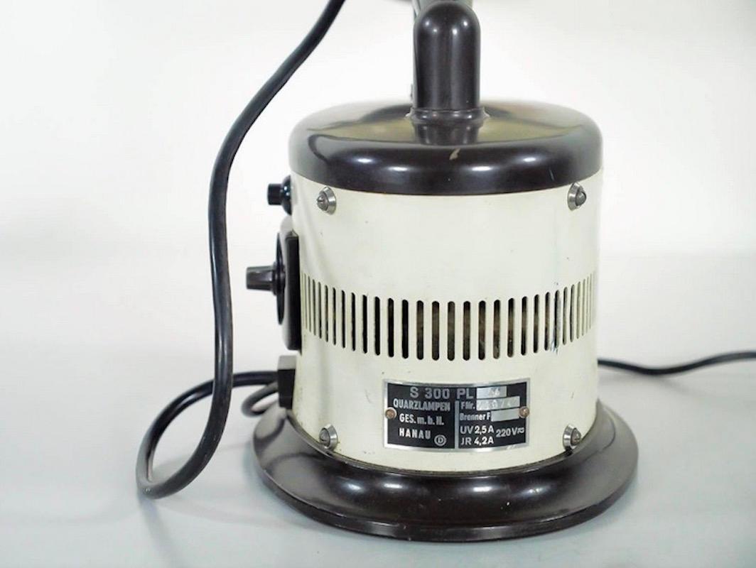 Black and White Table Lamp Made from 1940s Sunlamp For Sale 1